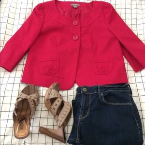 Red Cropped Jacket NWOT