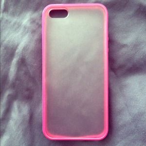 iPhone 5/5s clear matte and pink case