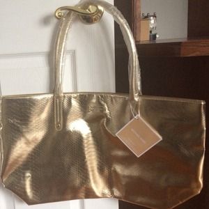 100% authentic Michael Kors gold tote