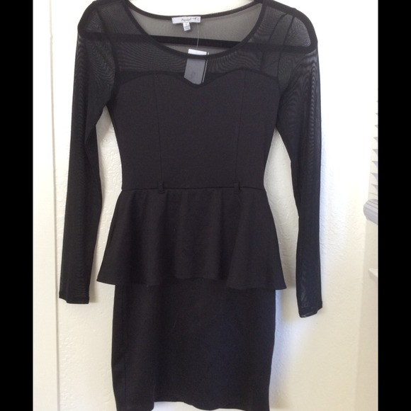 Full Sleeved Mesh Little Black Dress