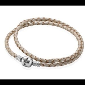 Champagne pandora double stranded leather