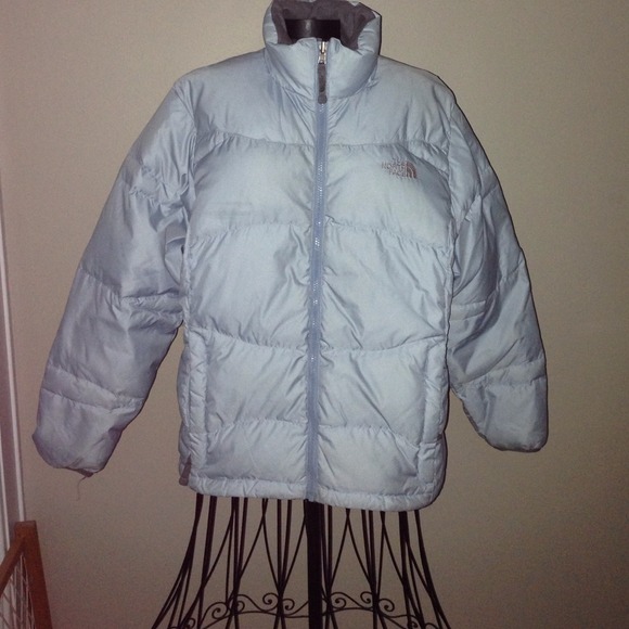 Baby blue North Face winter coat