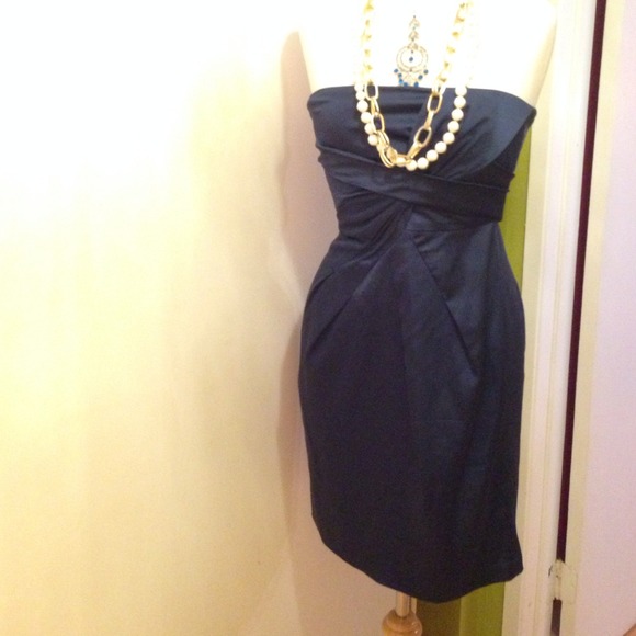 BCBG MaxAzria Navy Blue Strapless Dress