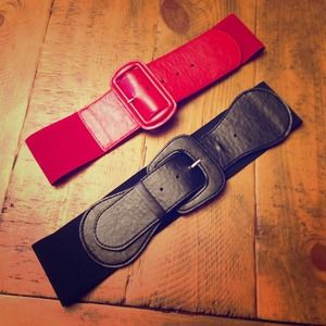 Red and Black Waist Cinching Belts
