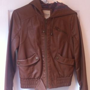 Brown leather jacket