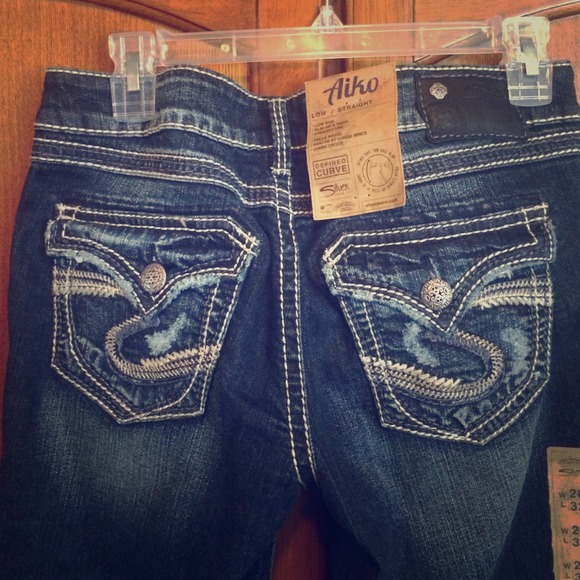Silver women's jeans.