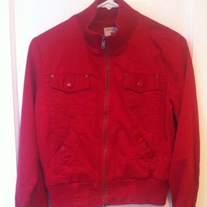 Red bomber jacket