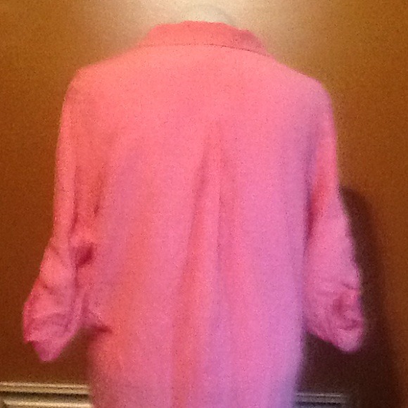 Pink button up 3/4 sleeves. - Picture 3 of 3