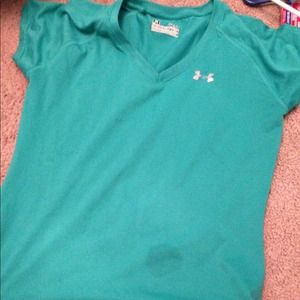 Under armor teal semi-fitted