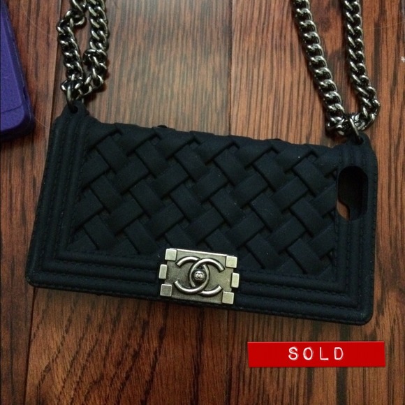 SOLD NWT Black CHANEL Woven Boy iPhone 4/4s Case
