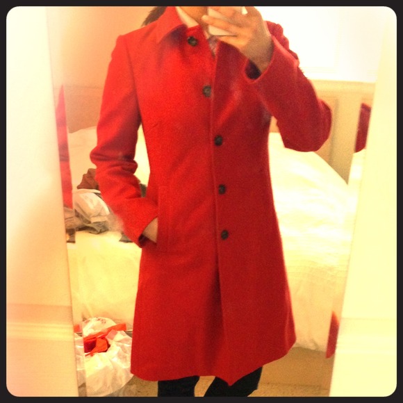 Red wool coat by Banana Republic. Size XS