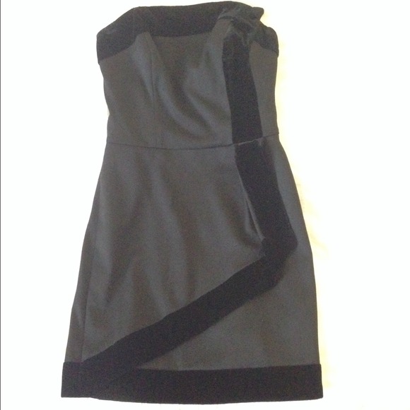 Rachel Zoe strapless dress with velvet trim
