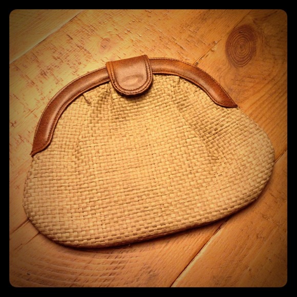 Vintage Raffia Oversize Clutch