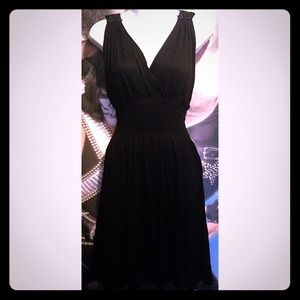 NWOT Black Deep V-Neck Dress