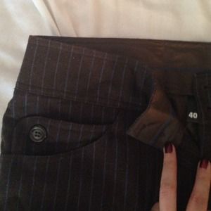 Divided by H&M Blue Brown Pinstripe Pants