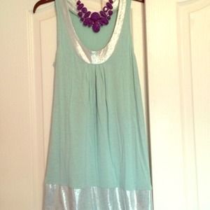 Mint zebra metallic dress w/ pockets 💚