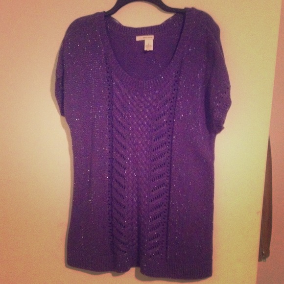 NWOT DKNY purple sparkly sweater top! - Picture 1 of 2