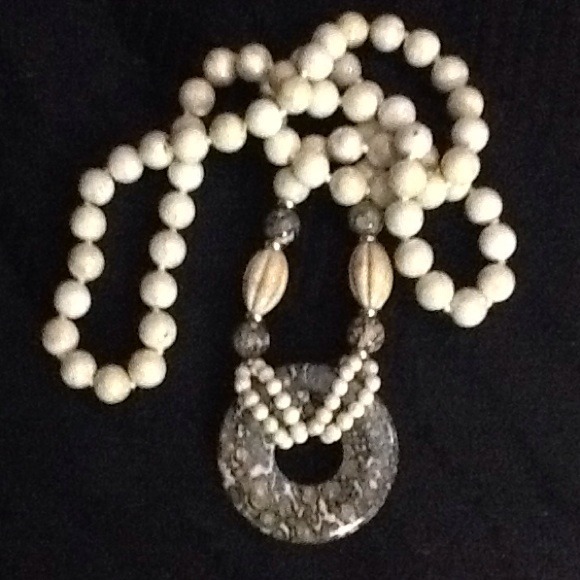 Jewelry - Boho stone necklace. Long length.