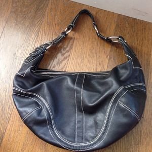 Black leather Coach shoulder bag