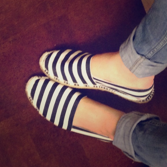 Striped Canvas Flats