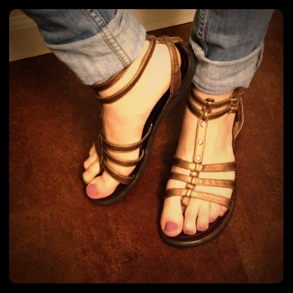 Bronze Metallic Gladiator Sandals