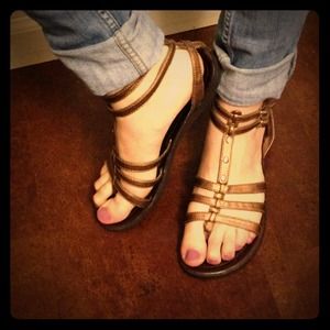 Bronze Metallic Gladiator Sandals