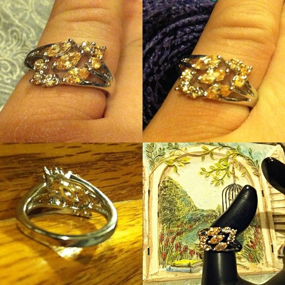 HOLD---------Morganite Ring 14k White Gold Fille - Picture 3 of 4