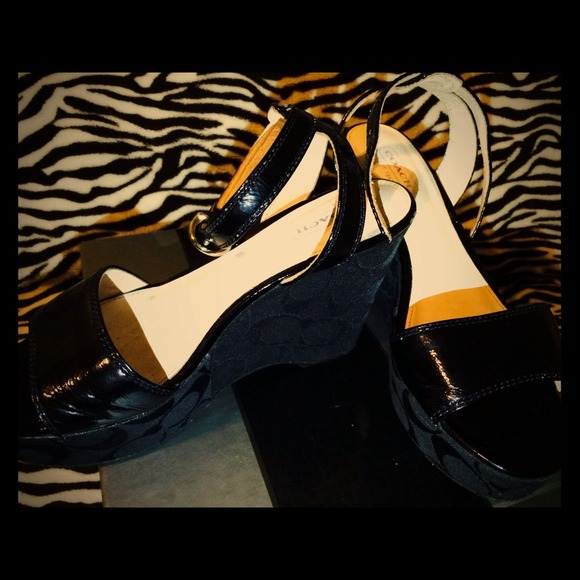 *Reduced*Coach Wedge Sandals