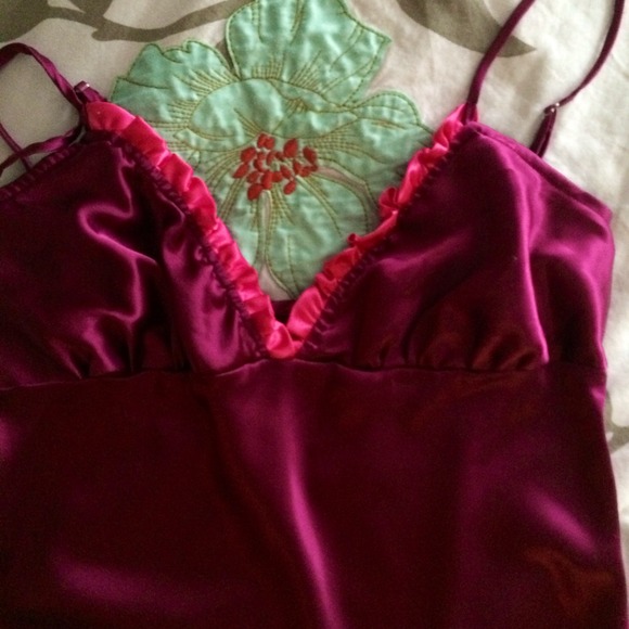 Fuschia ruffle cami/top