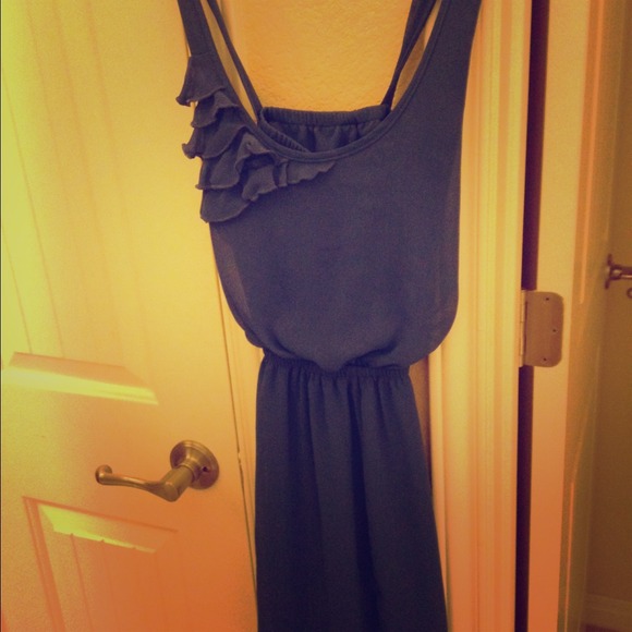 Blue ruffle top spaghetti strap dress! 4 summer!
