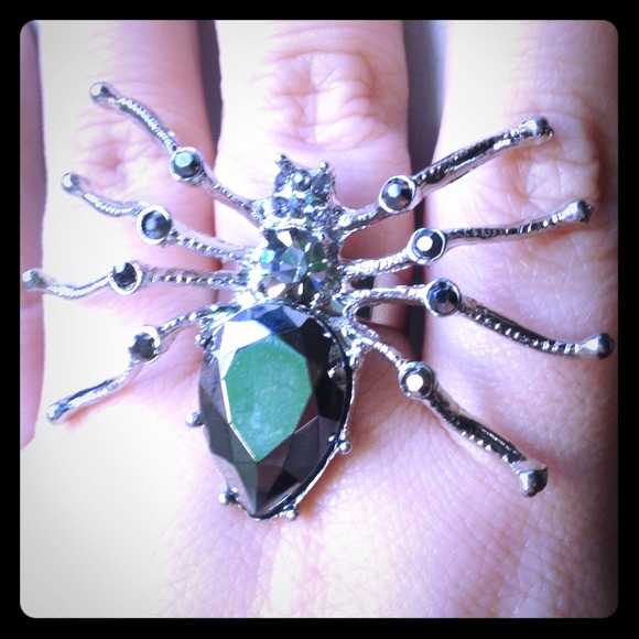 Silver Adjustable Spider Ring