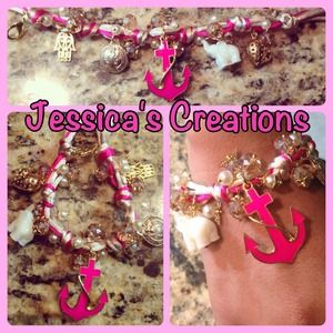 Thread charm bracelet