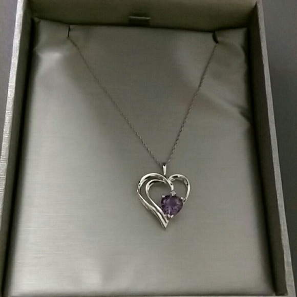 Zales amethyst heart necklace