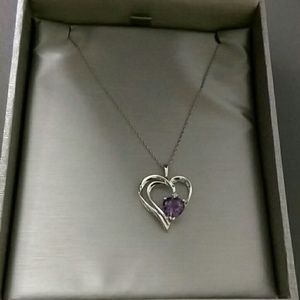 Zales amethyst heart necklace