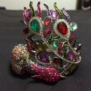Jeweled Peacock Cuff