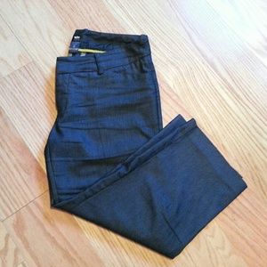 Dark Denim Style Capri Dress Pants