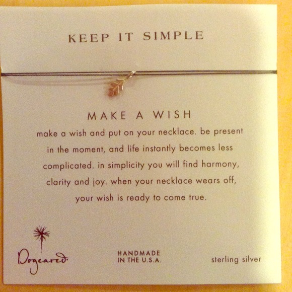 Make a wish sterling silver leaf necklace