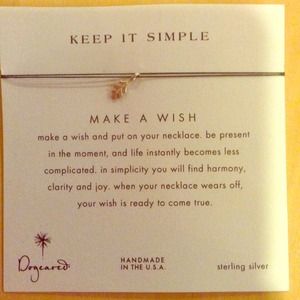 Make a wish sterling silver leaf necklace