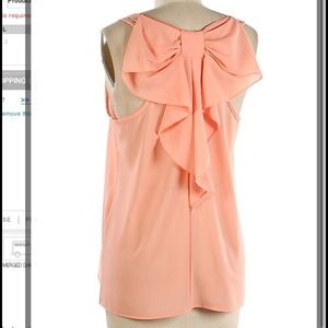 Peach Chiffon Bow top