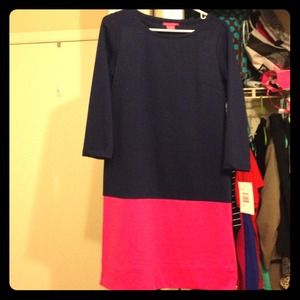 Sunny Leigh navy & pink color block dress sz 4 NWT