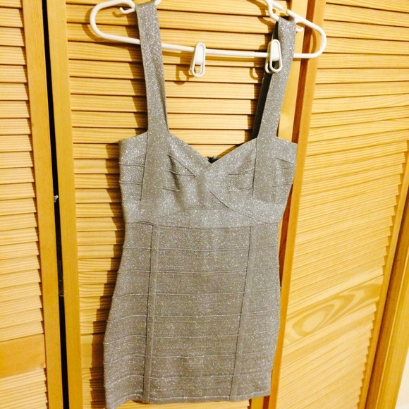 Forever 21 Silver Bandage Dress