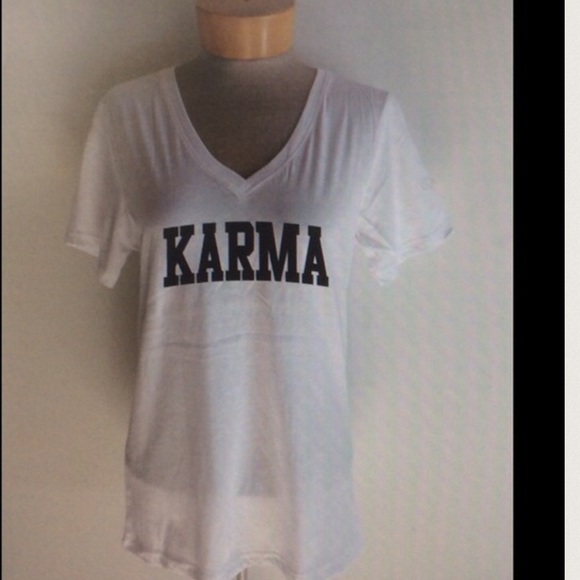 KARMA white v neck - Picture 3 of 5