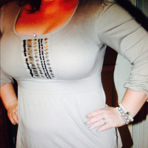 Gray tunic with embellishment