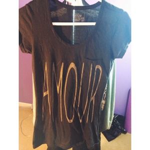 Black 'Amour' T shirt