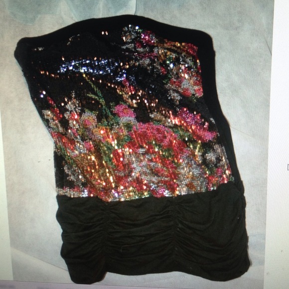 Dressy tube top, lots of sparkle!