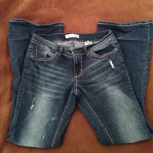 Distressed Paris Blues Bootcut Jeans