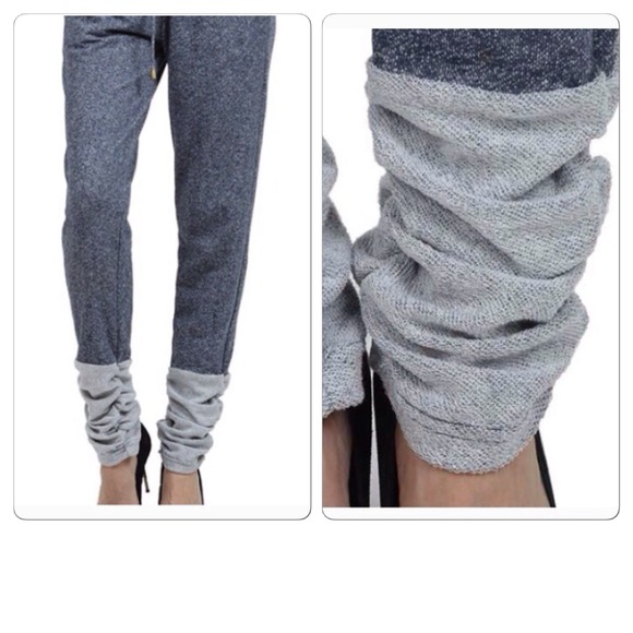 RESERVED  Navy & Taupe lounge Jogger Pants - Picture 3 of 4