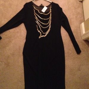 Black chain link dress