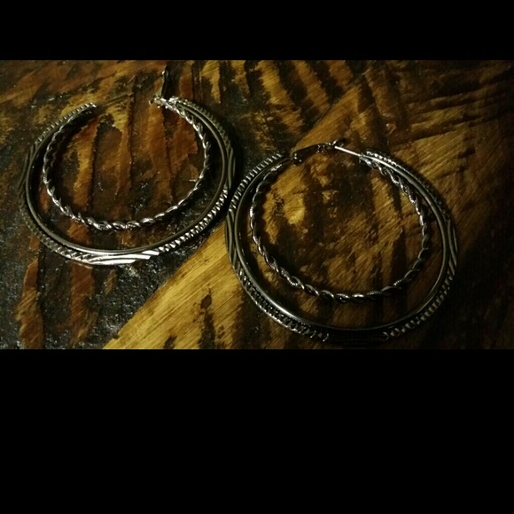 Pewter Loop Earrings