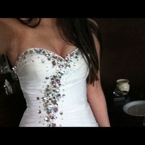 Tiffany Designs 16674 white prom dress!